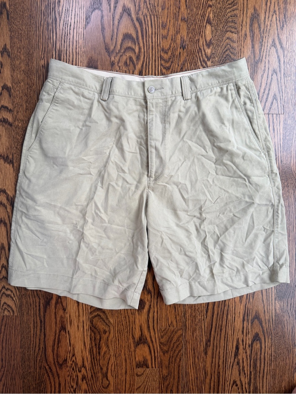 Tommy Bahama Men's Light Khaki Flat Front Cotton Shorts